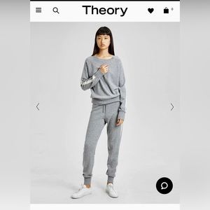 Theory Cashmere striped lounge pants and sweater set,used in very good condition